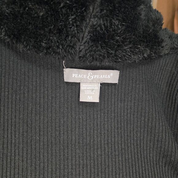 NWT Peace & Pearls Black Vest Medium - Picture 6 of 11